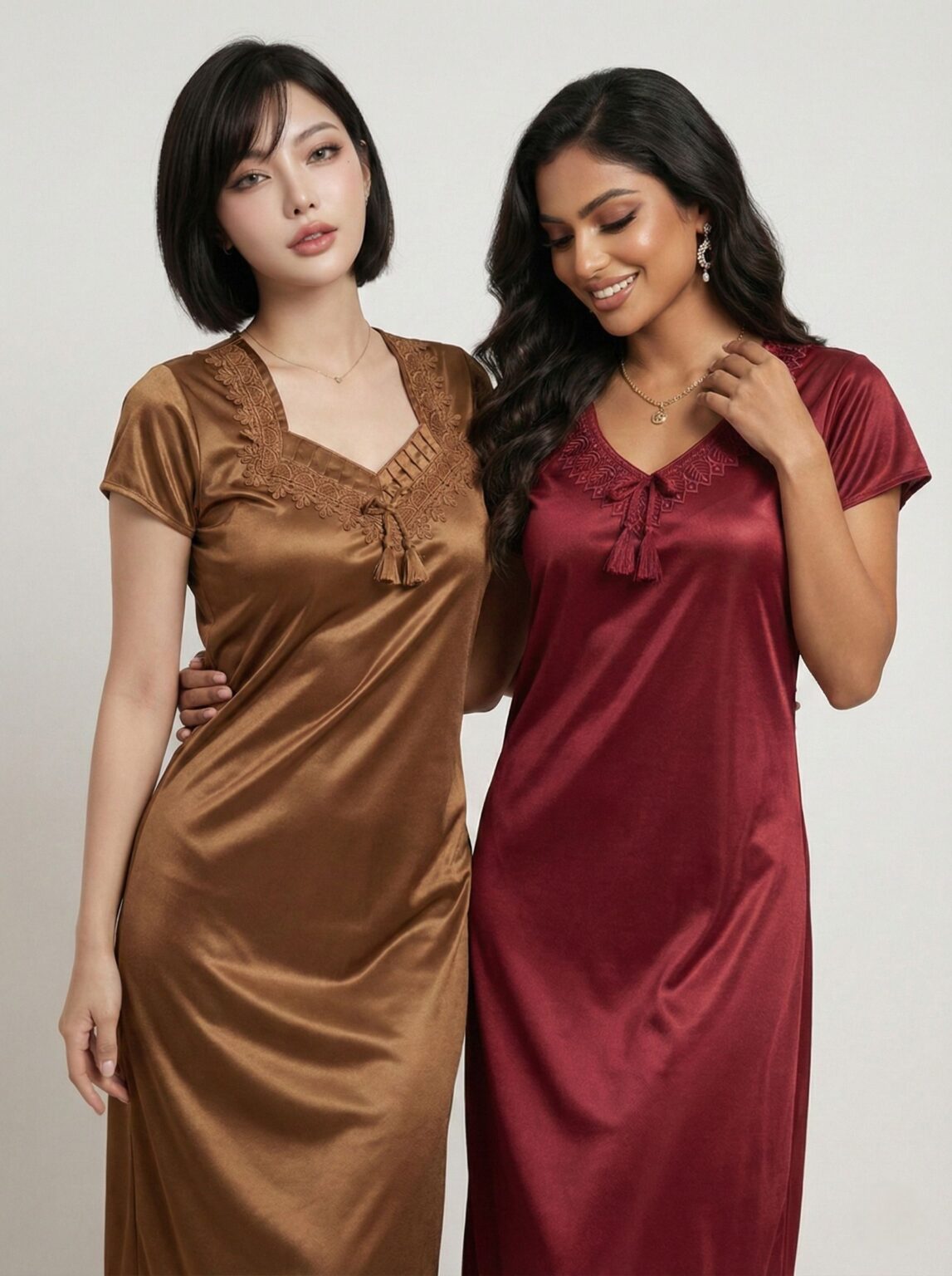 Duo in Bronze & Maroon