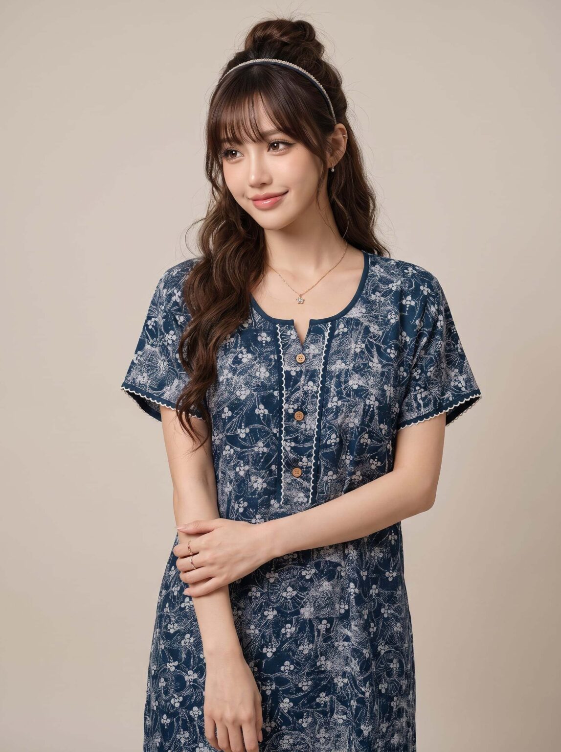 Jaali Alpine Nighty in Peacock Teal, photo 1